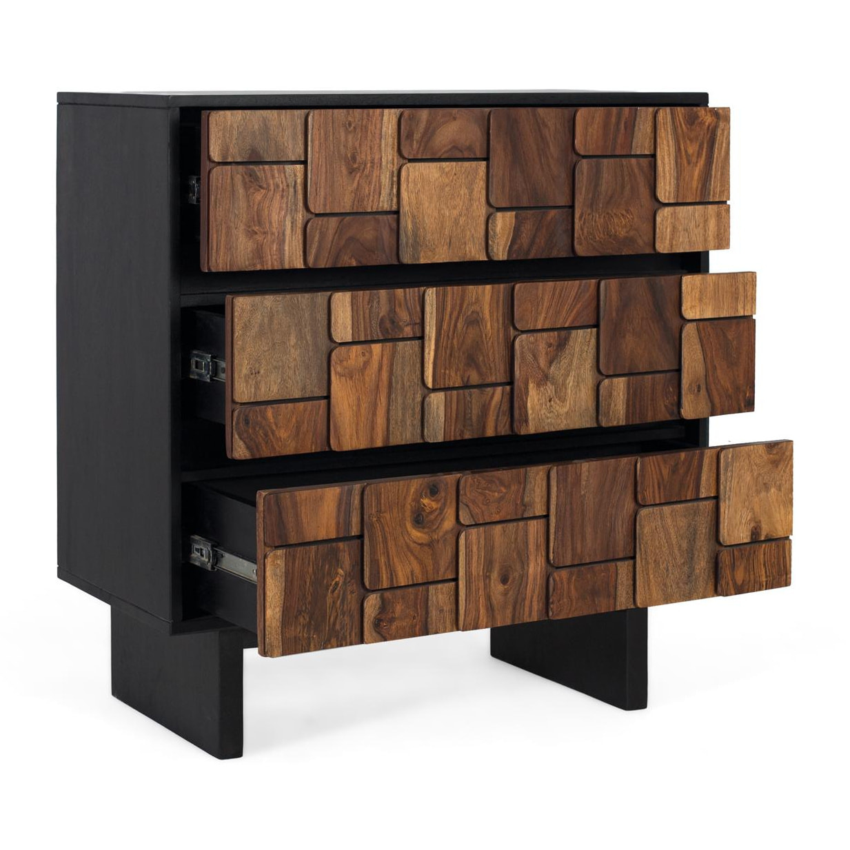 Commode en bois de manguier 82 cm style rustique ethnique moderne