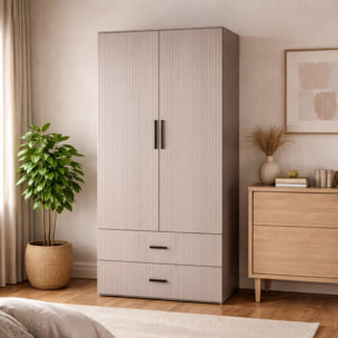 Armadio 2 ante tortora con appendiabiti