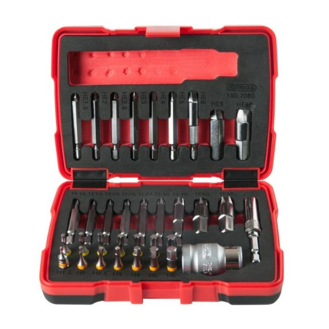 Coffret d'embouts d'extraction KS TOOLS pour vis TORX® et 6 pans - 34 pièces - 150.7060