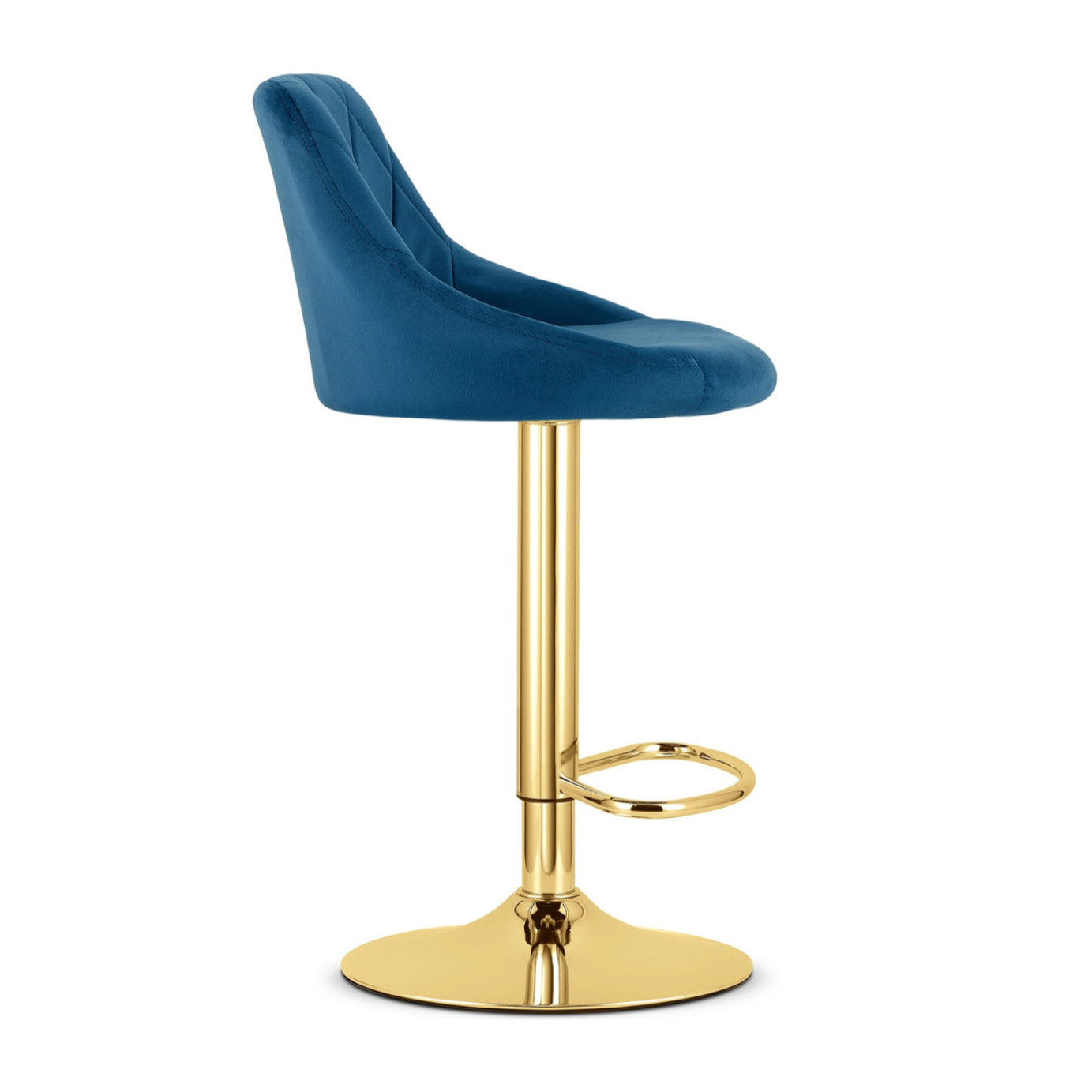 Set di 2 sgabelli bar Kast in velluto blu e oro