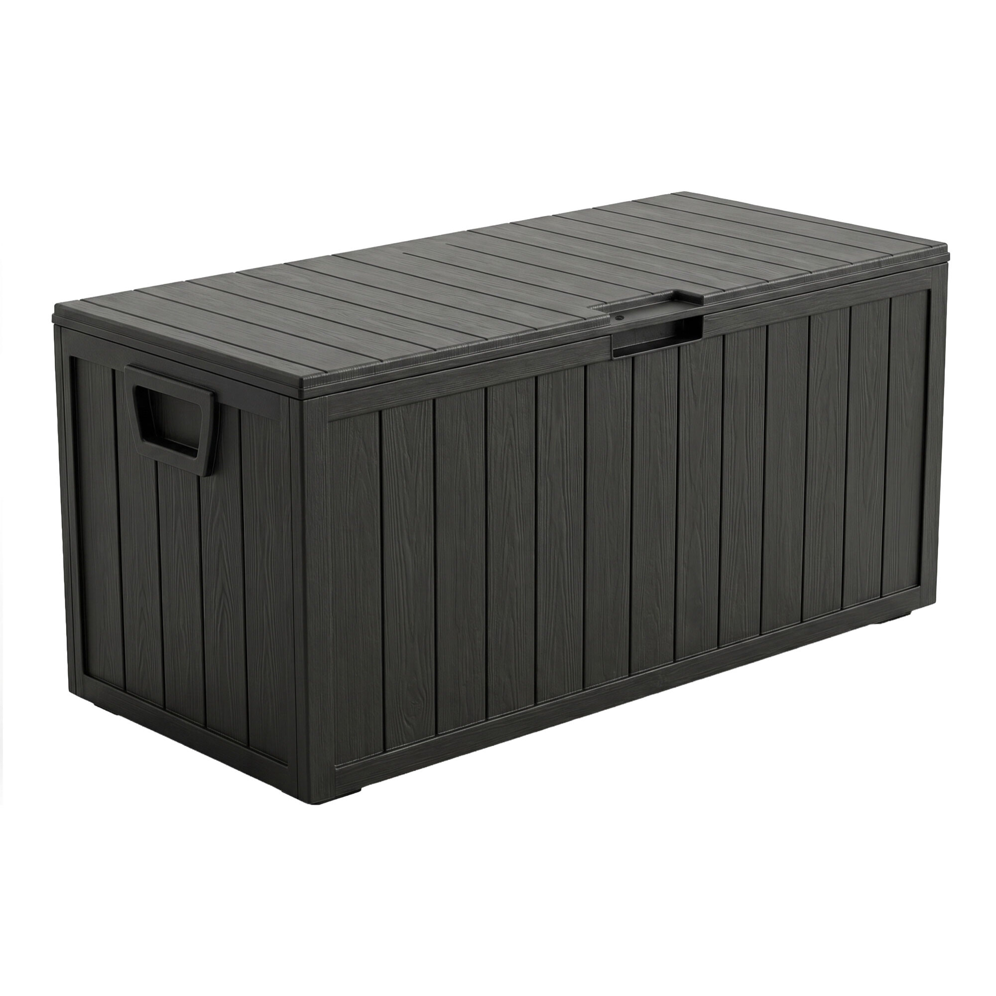 Neo 75 - Baule Portaoggetti da Giardino 110x46x53 cm 285 lt Contenitore Lucchettabile in Resina Nero