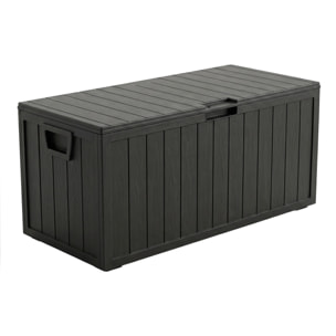 Neo 75 - Baule Portaoggetti da Giardino 110x46x53 cm 285 lt Contenitore Lucchettabile in Resina Nero