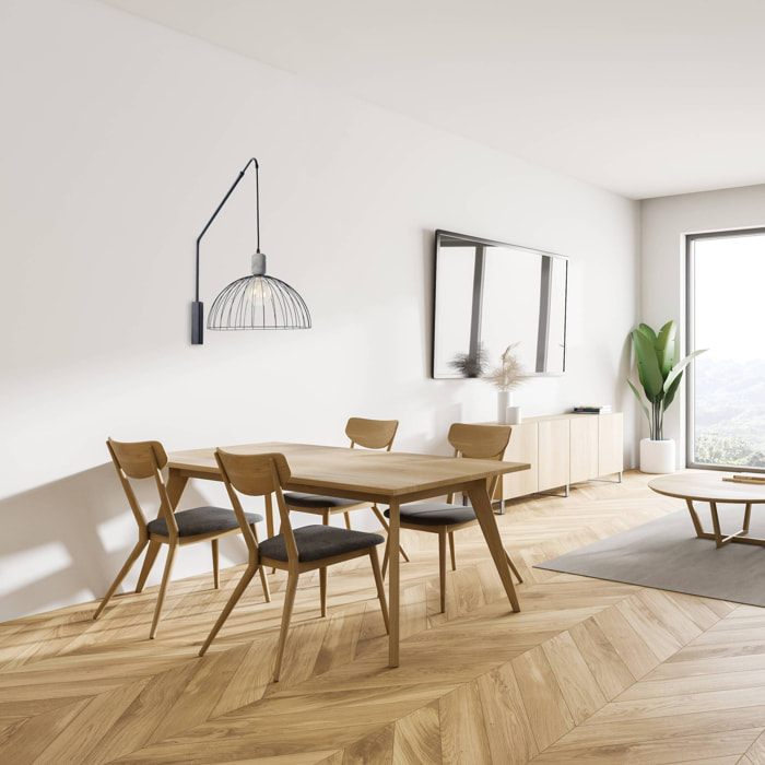 LEDS C4 Contrast - Aplique de Pared con Lámpara Colgante Ø487mm E27 Cemento y Acero Negro