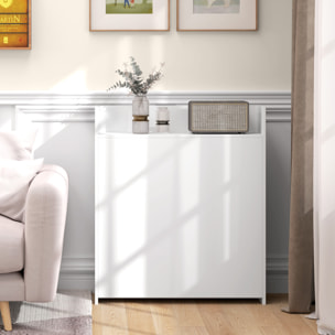 Mesa Plegable de Comedor, Mesa de Cocina Plegable, con Ala Abatible, 4 Compartimentos, Hasta 3 Personas, Patas de Acero, para Salón, Espacio Pequeño, 78,5x91x93 cm, Blanco