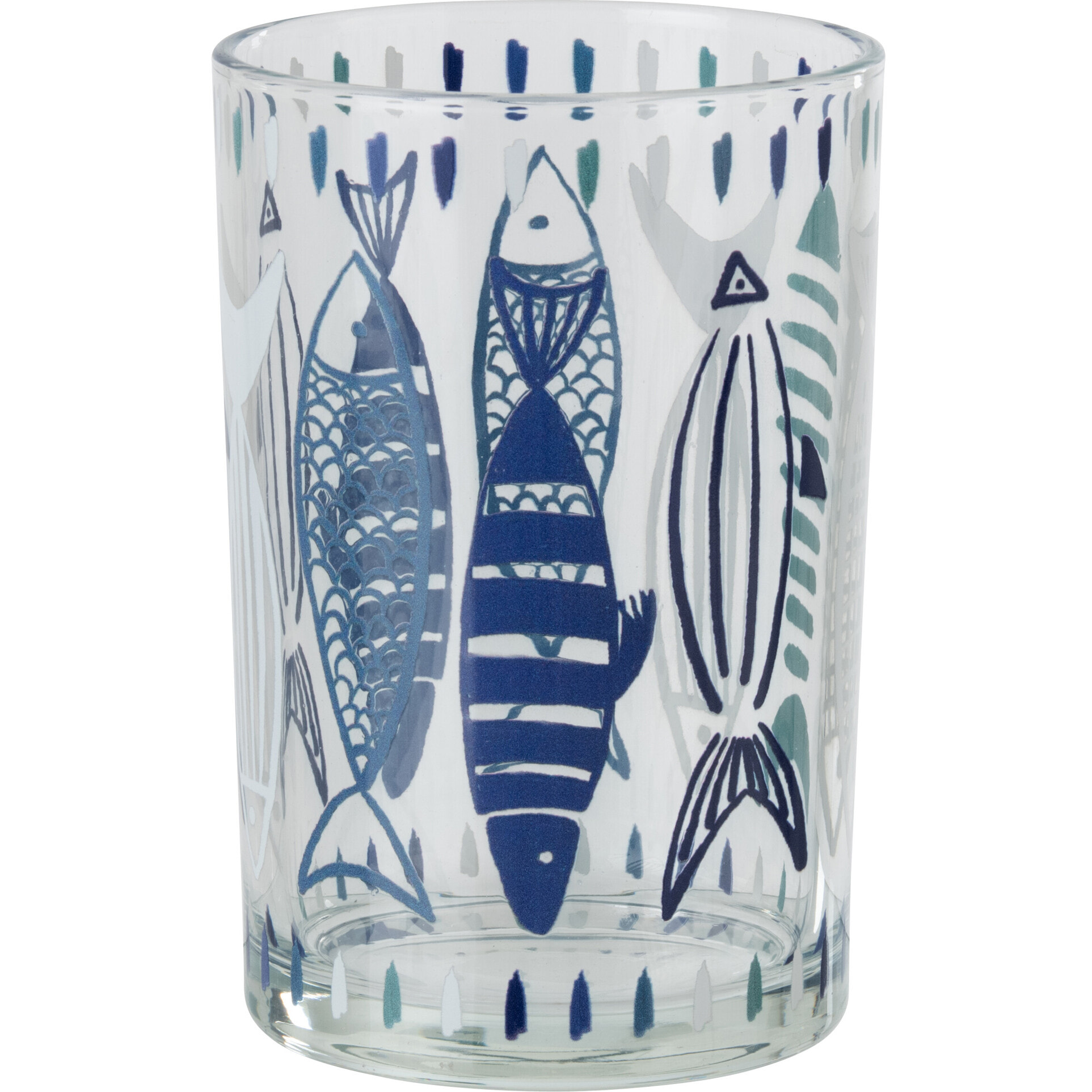 J-Line Photophore Poisson - verre - blanc/bleu - large