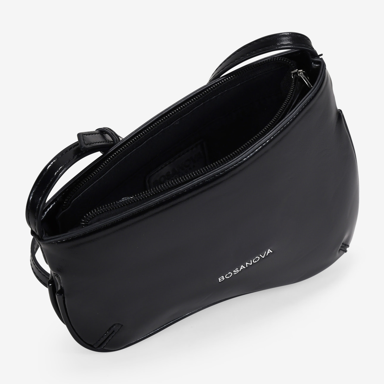 Bolso bandolera negro con cremallera