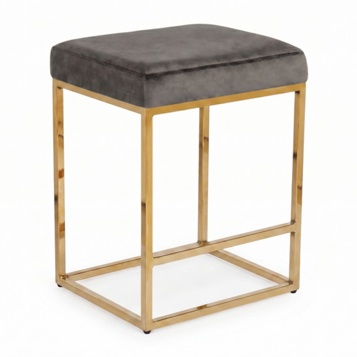 Sgabello Imbottito in Effetto Velluto con Seduta Confortevole e Gambe in Acciaio, Design Moderno per Cucina, Penisola, Isola e Zona Bar