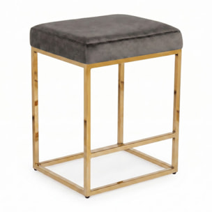 Sgabello Imbottito in Effetto Velluto con Seduta Confortevole e Gambe in Acciaio, Design Moderno per Cucina, Penisola, Isola e Zona Bar