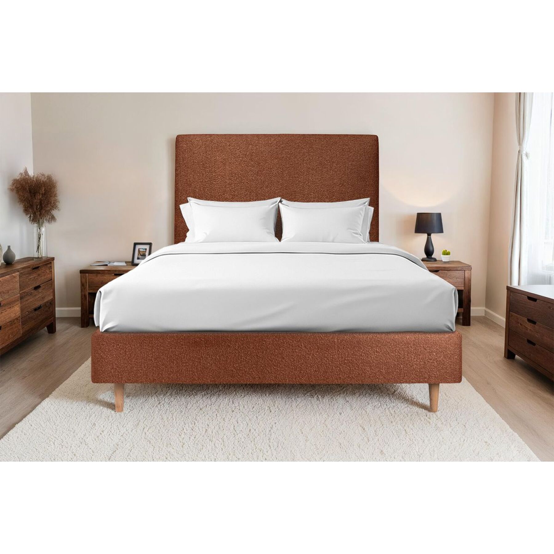 Sommier Tapissier Bouclette Ep20 - pieds bois