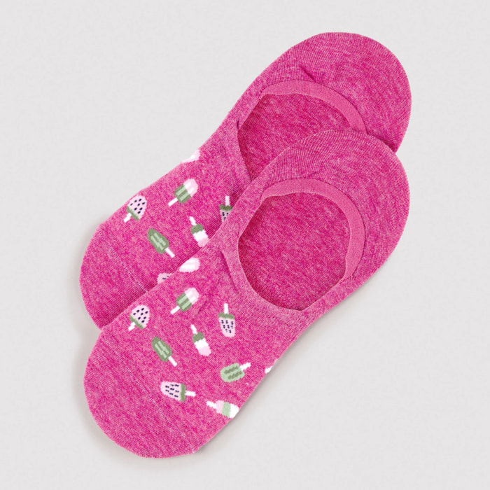 Confezione da 4 calzini estivi rosa stampati