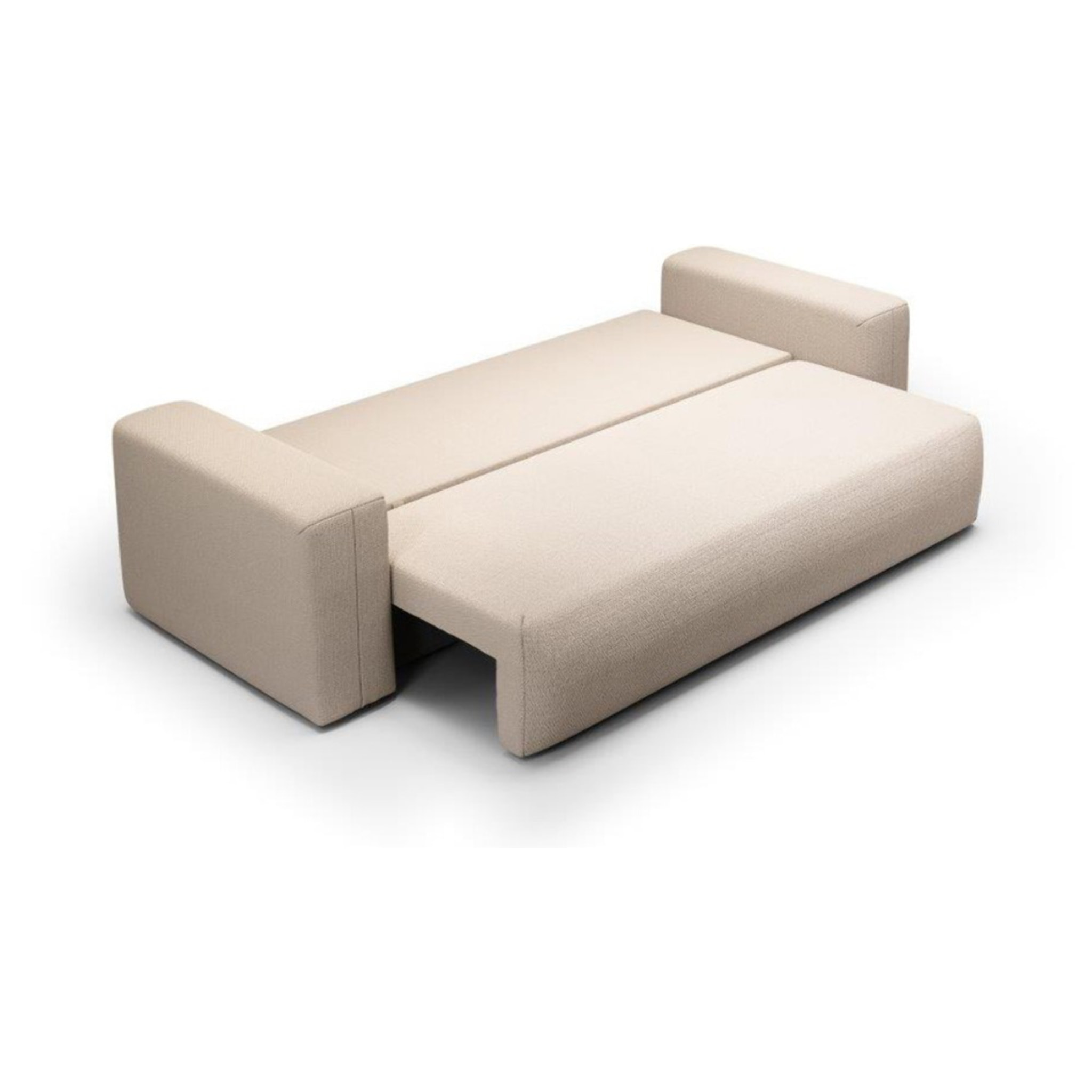 NALA - Canapé droit convertible droit 3 places en tissu beige