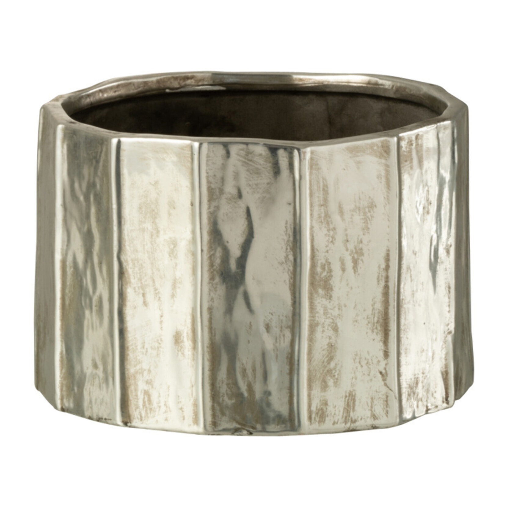 J-Line cache-pot Ary - céramique - argent - small - Ø 18 cm