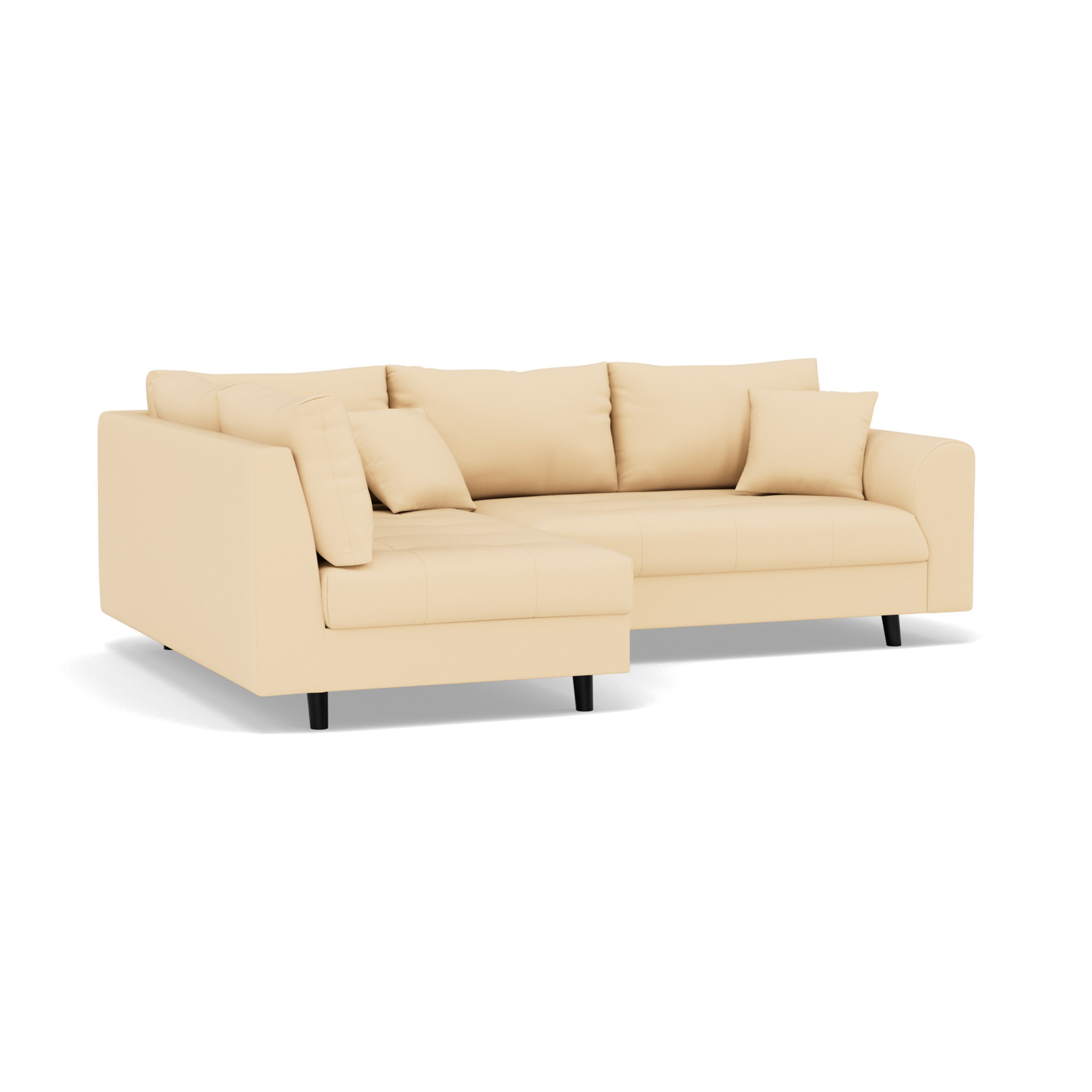 Rune - canapé d'angle gauche 4 places en simili - Beige