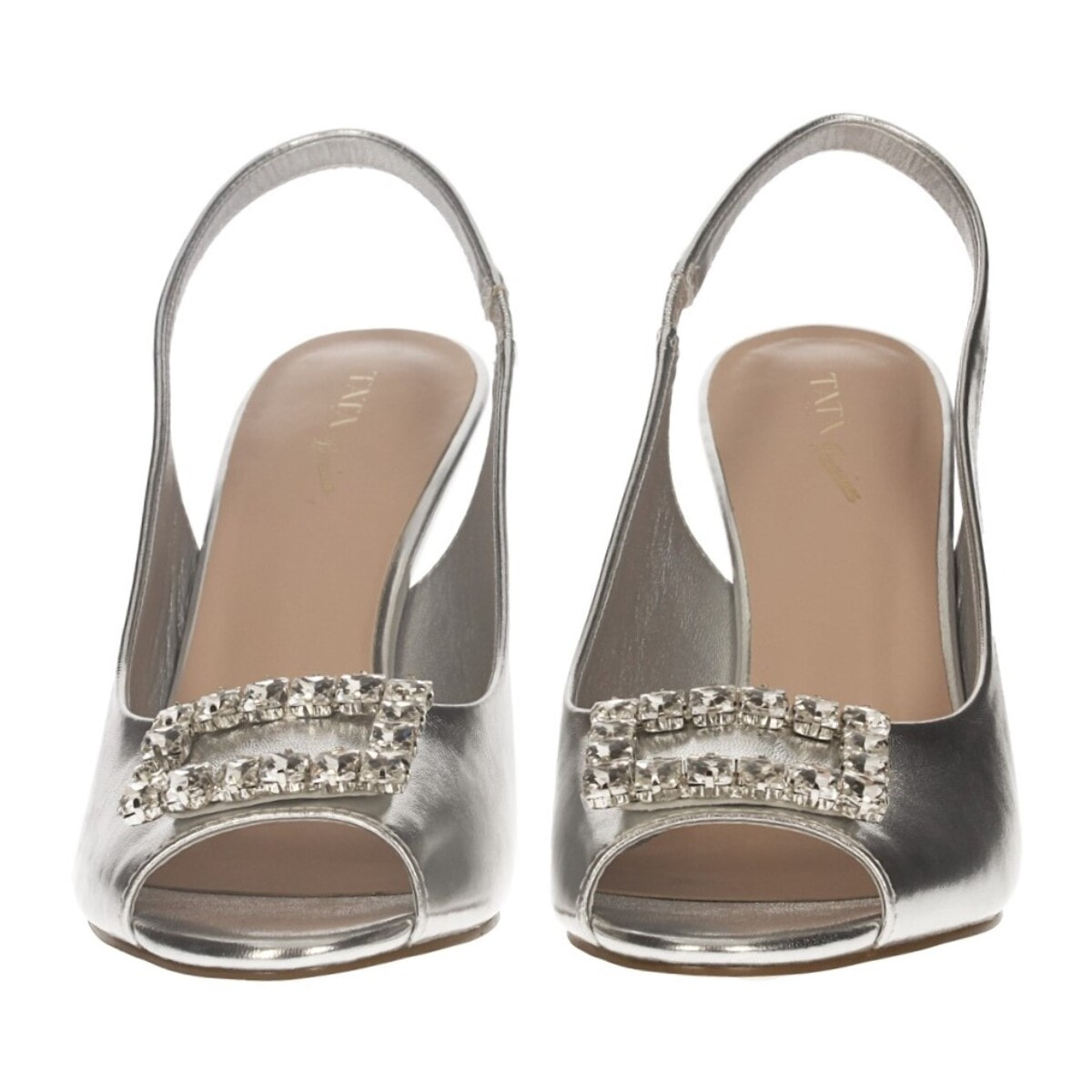 Décolleté sling back Donna Tata Italia Argentato