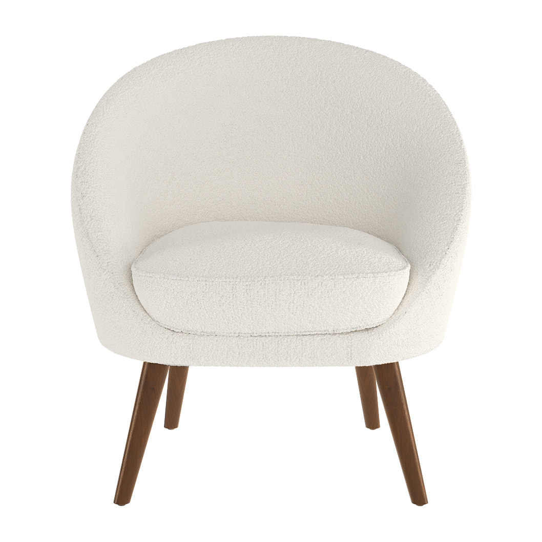 Fauteuil blanc Calypso effet laine bouclette