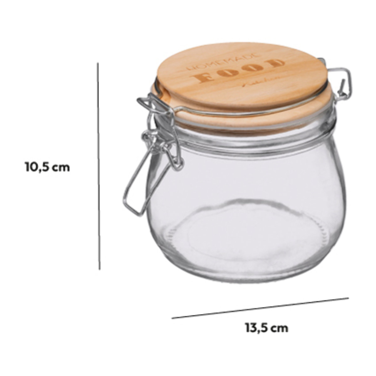 Bocal verre couvercle pin 05L Wording