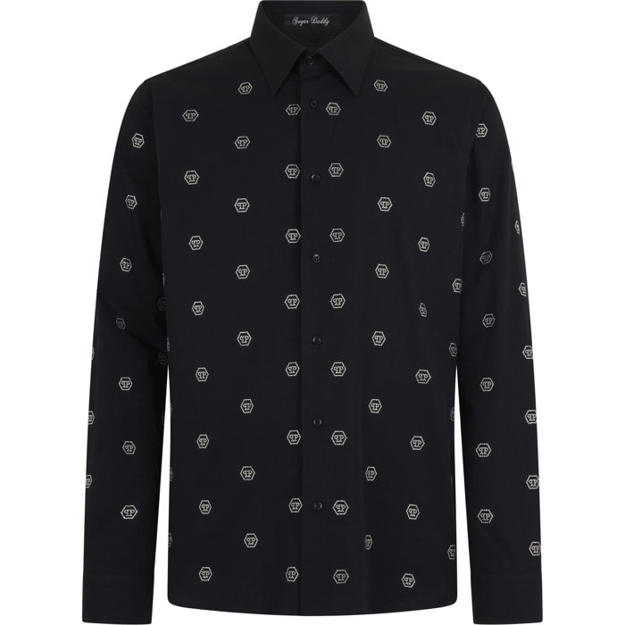 PHILIPP PLEIN Sugar Daddy Cut Shirt Monogram Strass