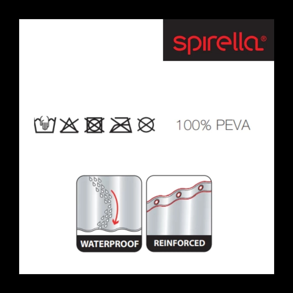 Rideau de douche PEVA DANA 180x200cm Transparent Spirella