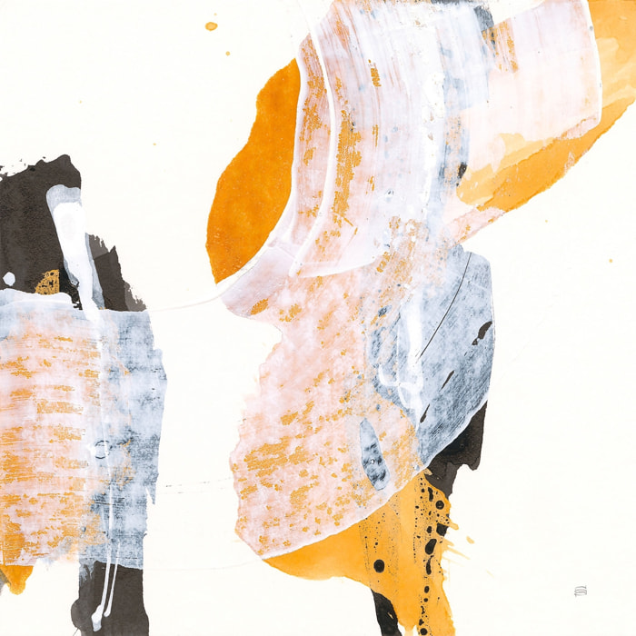 Tableau Coup de pinceau orangé Tableau plexiglas