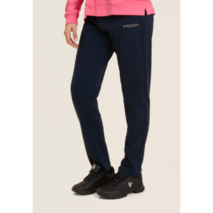 Tuta con zip e collo alto, logo con perline sulla manica