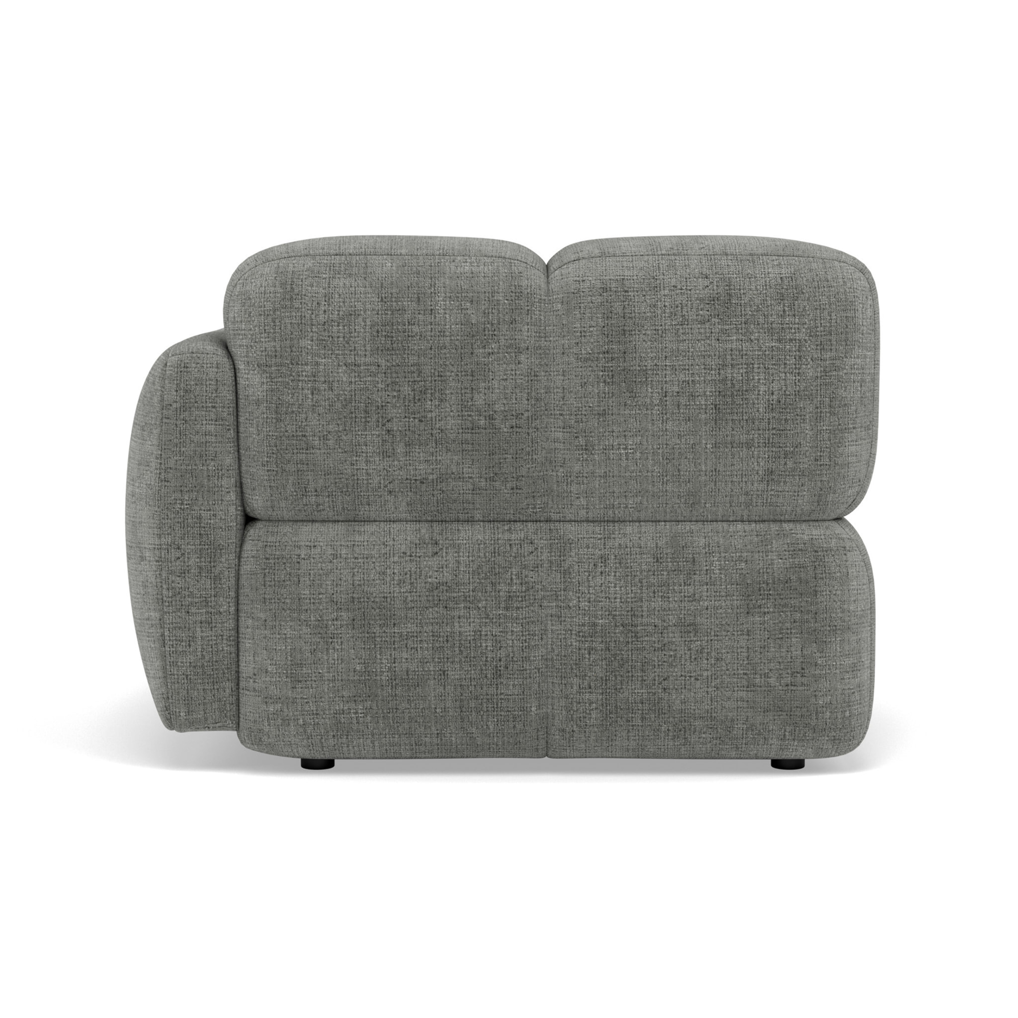 Grace - module d'assise droit en velours texturé - Gris