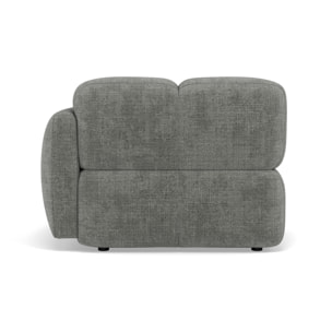 Grace - module d'assise droit en velours texturé - Gris