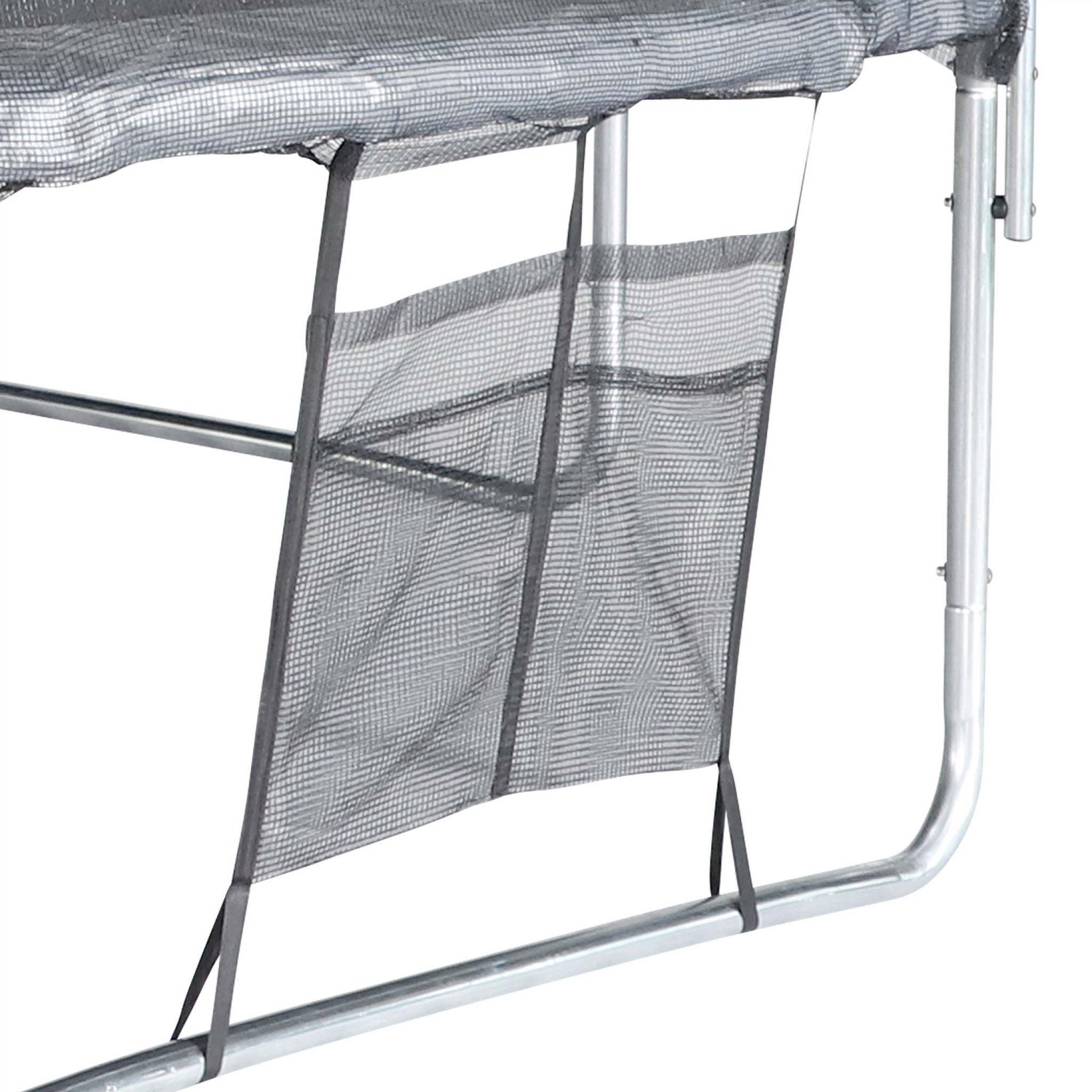 Trampoline 490cm gris avec filet de protection. échelle. bâche. filet pour chaussures. kit d'ancrage