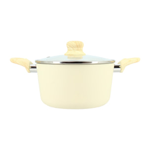 Faitout en revêtement céramique 20cm crème - tous feux COLORAMA