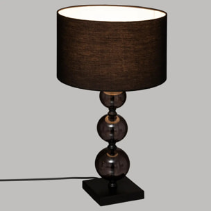 Lampe "Alma" noire - métal & verre H52 cm