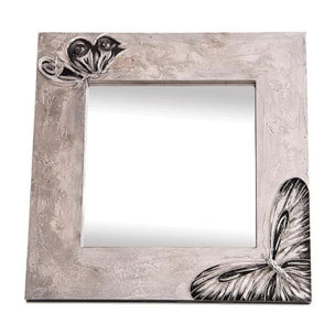 Espejo artesanal Mariposas Plata Acrílico