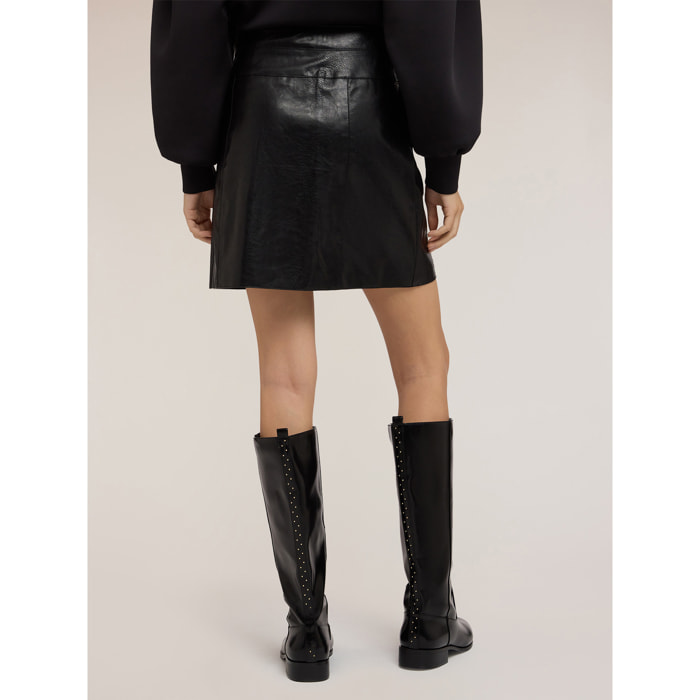 Motivi - Minigonna con zip decorative - Nero