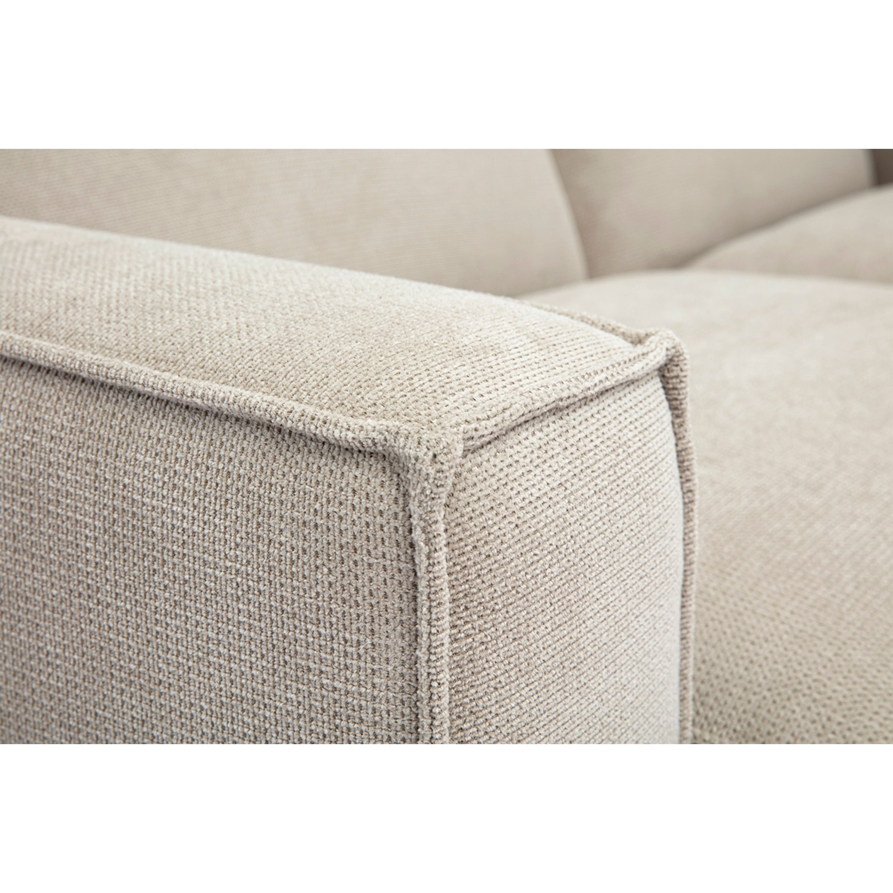 Canapé modulable 3 places en tissu effet velours texturé beige SPLIT