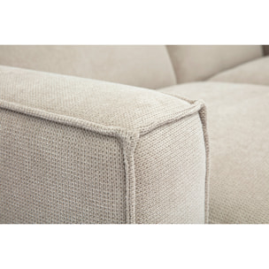 Canapé modulable 3 places en tissu effet velours texturé beige SPLIT