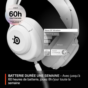 Casque gamer STEELSERIES Arctis Nova 5P Blanc