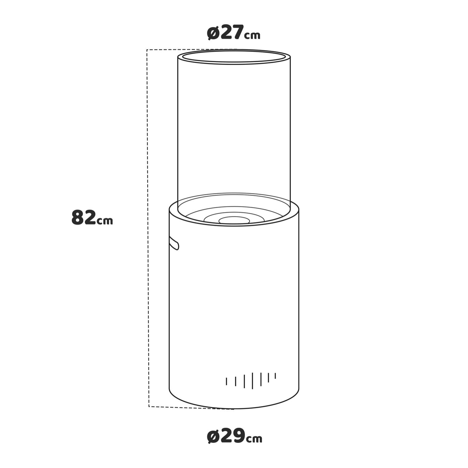 Tito - Caminetto bioetanolo terra 1 bruciatore da 0.4L appoggio acciaio inox vetro temperato tortora