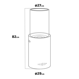 Tito - Caminetto bioetanolo terra 1 bruciatore da 0.4L appoggio acciaio inox vetro temperato tortora