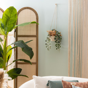 Cache-pot suspendu "Wild" céramique blanc D17xH10,5cm