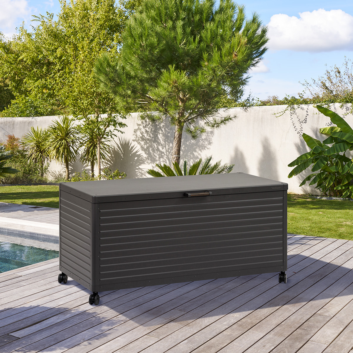 Coffre de rangement "Edenio" graphite L 182,2 x 78 x 89,4cm en aluminium 1070 L