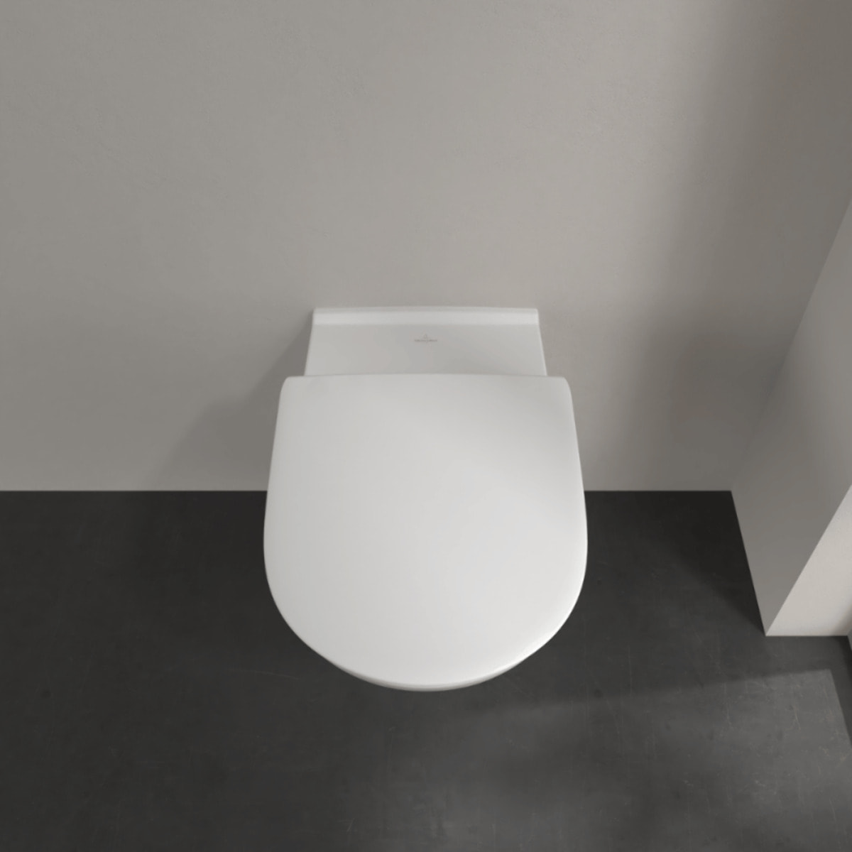 Cuvette WC suspendu PMR compact sans bride VILLEROY & BOCH ViCare blanc + Abattant