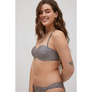 Reggiseno bikini a fascia con stampa di paillettes, coppa C