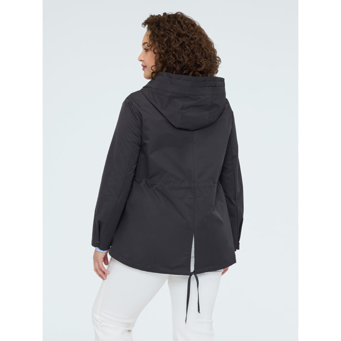 Fiorella Rubino - Parka con cappuccio e applicazioni - Nero