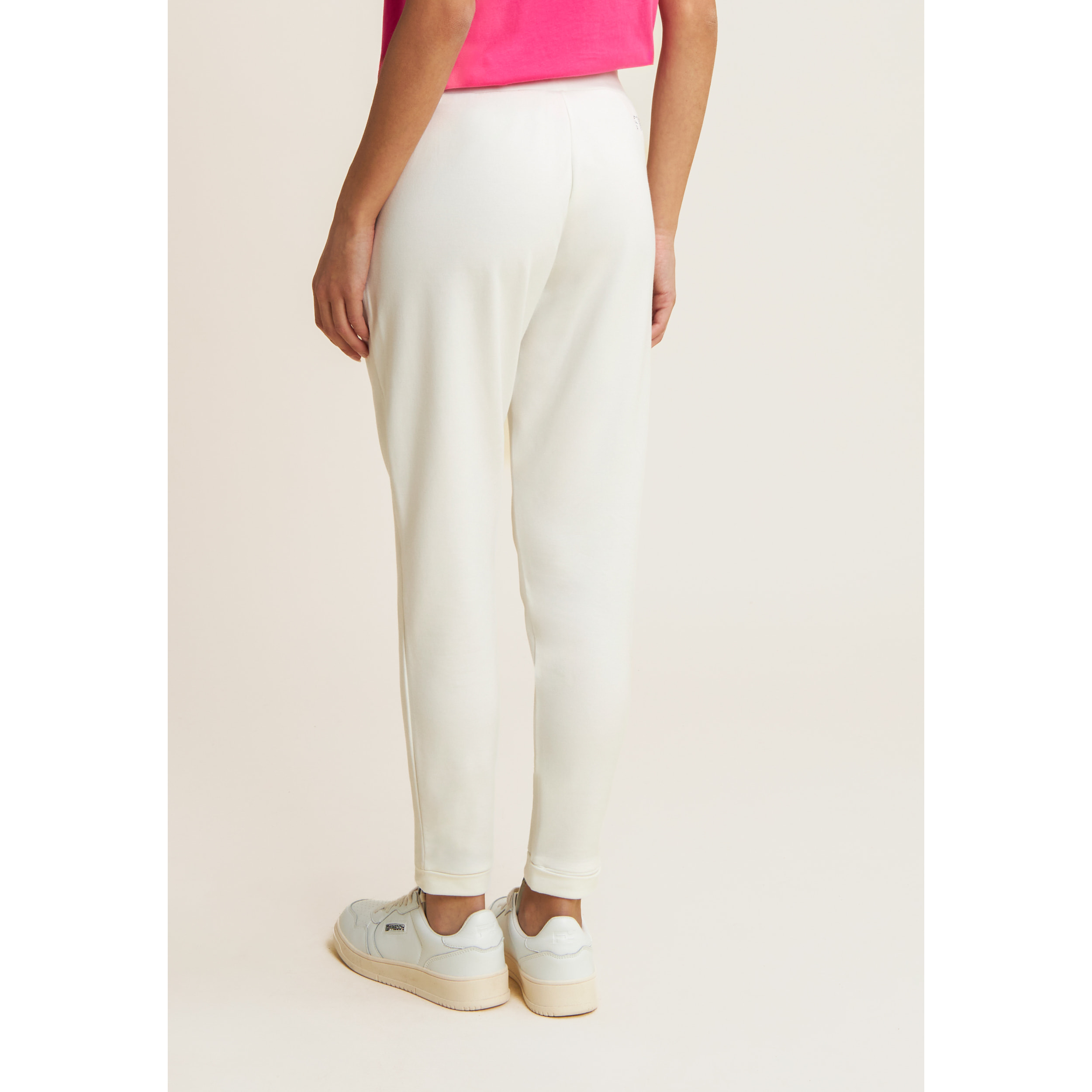 Pantaloni 7/8 con Risvolto e Strass