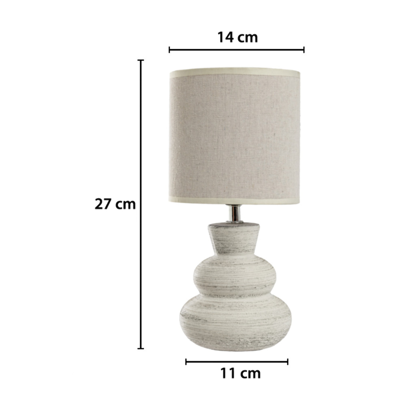 Lampada Da Tavolo Comodino Ricaricabile Accensione On/Off Modello Paro Bianco