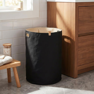 35x60x35 cm panier à linge réversible 73,5 L, polyester, noir/beige (SATDKOSCBE)