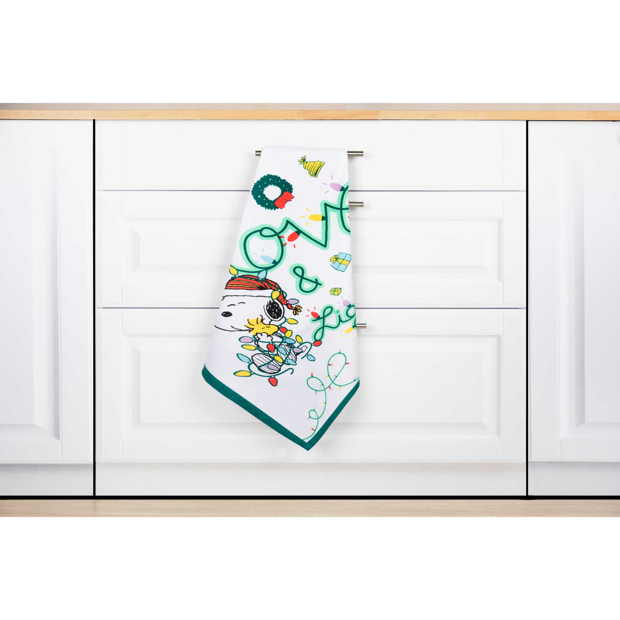 Set torchon avec manique et gant de cuisine Excelsa – Peanuts Shiny And Bright, Coton Multicolore