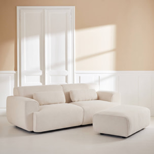 Pouf, repose-pieds pour canapé 2 places Wallas bouclette WALLAS