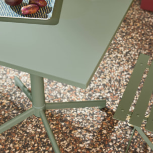 Table de jardin bistrot pliante métal + 2 assises EMILIA + CHIARA