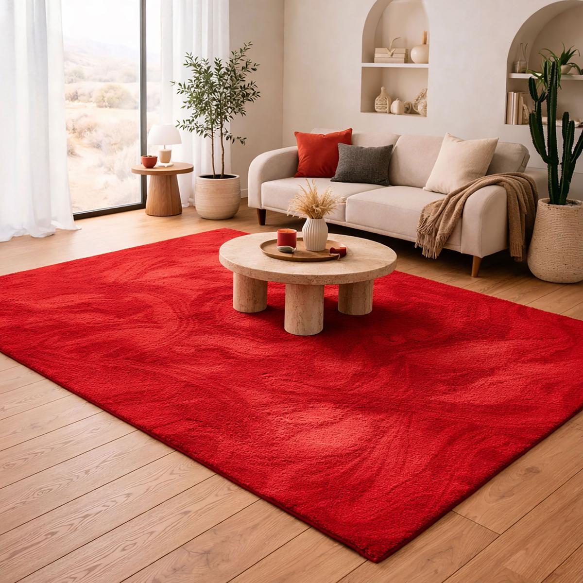 Tapis salon ultra doux, uni et lavable UNO, aussi idéal pour la chambre