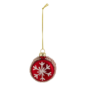 Sujet macaron verre D.6cm rouge