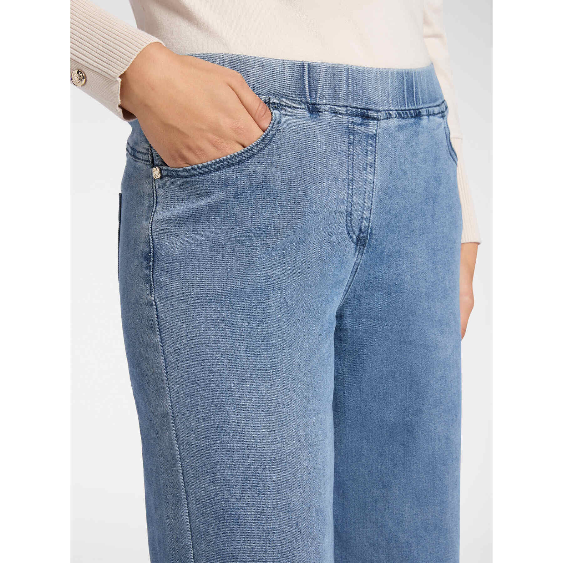 Elena Mirò - Vaqueros anchos y ajustados - Light - blue